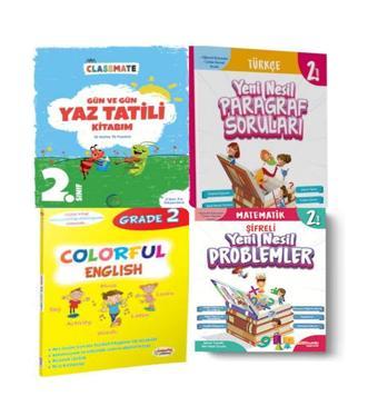 2. Sınıf Gün Ve Gün Yaz Tatili Kitabım+Yeni Nesil Paragraf+ Matematik Soruları Ve Colorful English 2 - 5 Renk Yayınları