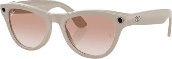 Ray-Ban Meta Skyler Akıllı Gözlük Parlak Kireçli Gri Çerçeve Tarçın Pembesi Cam Rengi