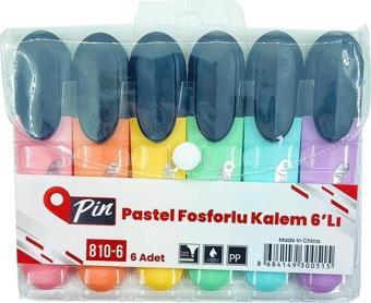 Pin Pastel Fosforlu Kalem 6 Renk Set