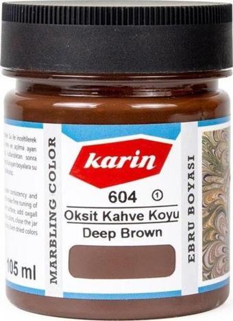 Karin Geleneksel Ebru Boyası 604 OKSİT KAHVE KOYU 105 ml