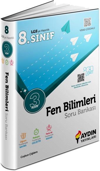 Aydın 2024 8. Sınıf Fen Bilimleri Üç Adım Soru Bankası - Aydın Yayınları