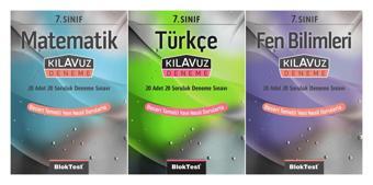 Bloktest 7. Sınıf Matematik + Türkçe + Fen Kılavuz Deneme Seti 3 Kitap 2023 - Bloktest Yayınları