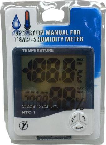 TEMPERATURE HTC-1 DİJİTAL SAAT - SICAKLIK - NEM ÖLÇER (2818)