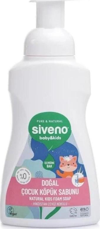 Siveno %100 Doğal Zeytinyağlı Çocuk Köpük Kastil Sabun Yoğun Nemlendirici Arındırıcı Bitkisel Vegan 250 ml