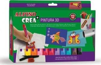 Alpino Crea+ Pintura 3D Boyutlu Kabaran Boya 12 Renk