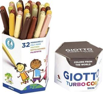 Giotto Turbo Color Skin Tones Keçeli Kalem 32'li Pot Ten Renkleri