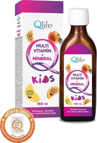 Qlife Multivitamin Mineral Kids Portakal Aromalı Şurup 150 Ml