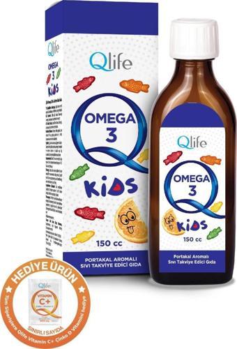 Qlife Omega 3 Kids Balık Yağı Şurup Portakal Aromalı 150 Ml