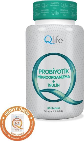 Qlife Probiyotik Inulin Içeren Kapsül Takviye Edici Gıda 30 Kapsül - 7 Milyar Kob Probiotic