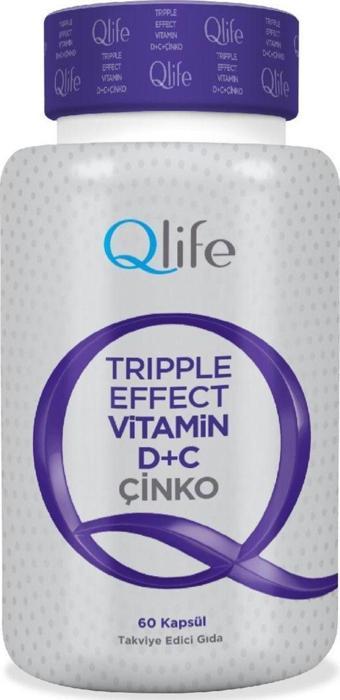 Qlife Tripple Effect Vitamin C Vitamin D Çinko 60 Kapsül