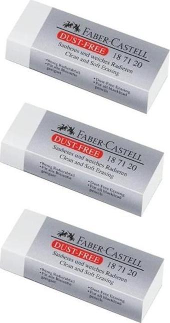 Faber-Castell Dust Free Büyük Silgi Beyaz 3 lü 187120