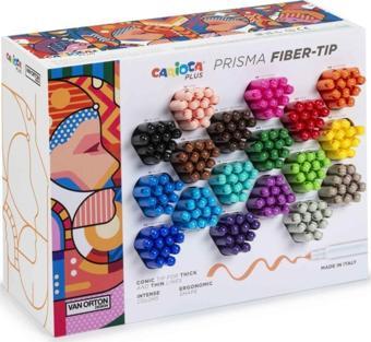 CARİOCA PLUS PRISMA FİBER UÇ KEÇELİ BOYA KALEMİ STANDI 18 RENK 216LI