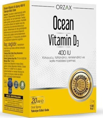 Ocean D3 Vitamin 400 Lu Sprey 20 Ml