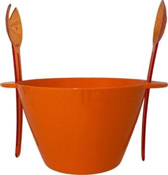 T.Concept Çatal Kaşıklı Salata Kasesi Turuncu