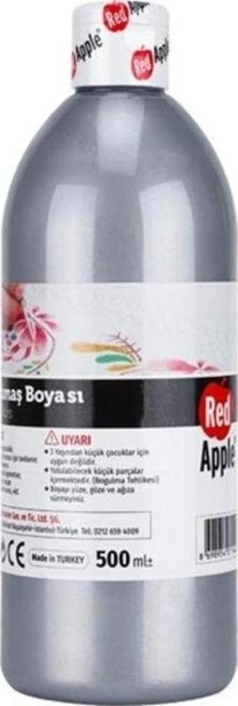 Red Apple Yaldız Kumaş Boyası 500 ml. METALİK GÜMÜŞ