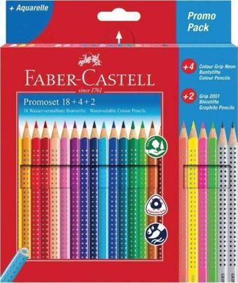 Faber-Castell Grip Kuru Boya Seti 18+4+2 Promosyon Set