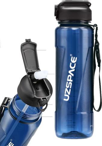 Uzspace FiftyFifty PİPETLİ 1000ml -Büyük Boy- Tritan Su Matarası 