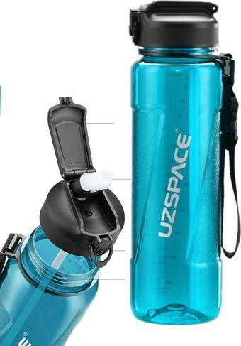 Uzspace FiftyFifty PİPETLİ 1000ml -Büyük Boy- Tritan Su Matarası 