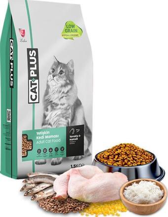 CatPlus Düşük Tahıllı Hipoalerjenik Tavuklu Hamsili Yetişkin Kedi Maması 1,5 Kg