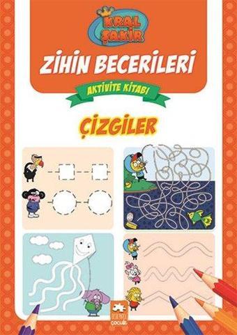 Çizgiler - Kral Şakir Zihin Becerileri Aktivite Kitabı - Varol Yaşaroğlu - Eksik Parça Yayınları