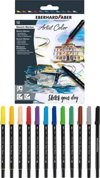 Eberhard Faber Artist Color Eskiz Markörü 12 Renk Set