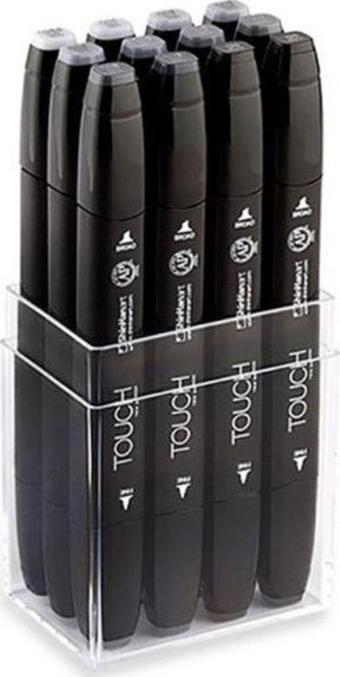ShinHan Art Touch Twin Marker 12 Renk Set SOĞUK GRİLER