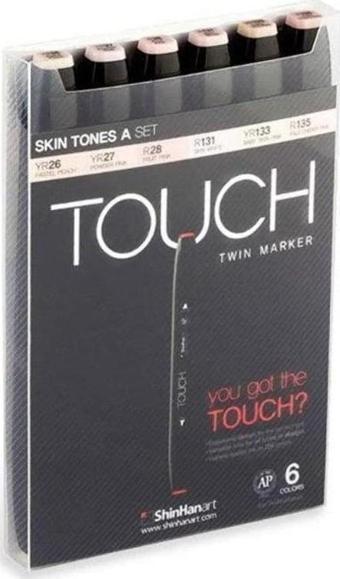 ShinHan Art Touch Twin Marker 6 Renk Set TEN RENKLERİ A