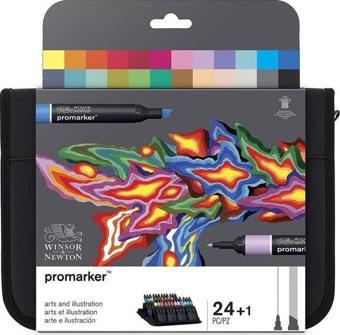 Winsor & Newton Promarker 24+1 Sanat ve İllüstrasyon Çantalı Set (24 Renk + Karıştırıcı)