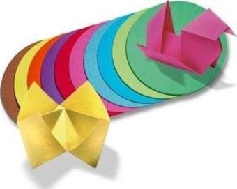 Folia Yuvarlak Origami Kağıdı 10 Renk 500 Adet 8 cm. Çap