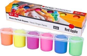 Red Apple Neon Parmak Boyası 6 Renk x 25 ml Sıralı Set
