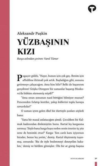 Yüzbaşının Kızı - Aleksandr Puşkin - Turkuvaz Kitap