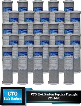 Açık Kasa Su Arıtma Cihazı 10 Inç Cto Blok Karbon Filtre (25 Adet)