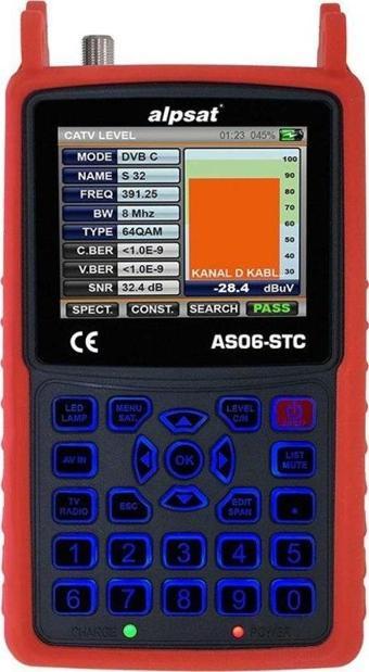 ALPSAT AS06-STC SATFINDER 6 HD SLIM GÖRÜNTÜLÜ UYDU BULUCU + KAMERA TESTER CİHAZI (2818)