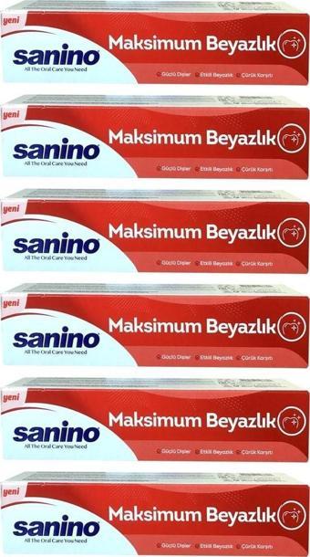 Sanino Diş Macunu 75 ml Maksimum Beyazlık x 6 Adet