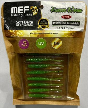 Mef Hunter Worm 5.5cm 10 Adet LRF Silikonu