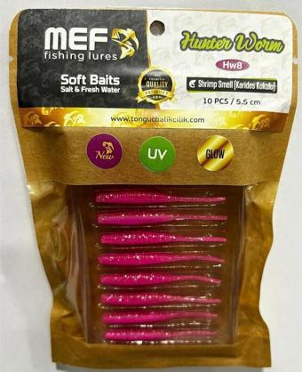 Mef Hunter Worm 5.5cm 10 Adet LRF Silikonu