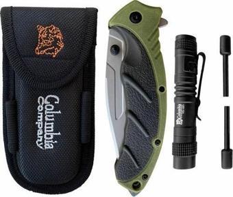 Columbia Tactical Set FST-3070A Haki Çakı+Fener