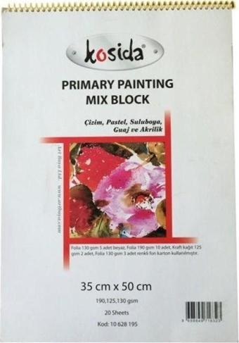Ponart Kosida Primary Painting Mix Block 35x50 Karma Resim Defteri