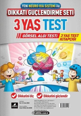 Yeni Neuro-Via Sistemi İle Dikkati Güçlendirme Seti 3 Yaş Test-Görsel Algı Testi - Osman Abalı - Adeda Yayıncılık