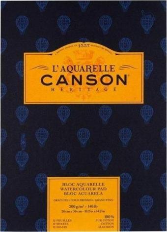 Canson Heritage Sulu Boya Blok 300 gr. 26x36 cm. 12 yp. Soğuk Baskı