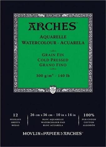Arches Suluboya Defteri Cold Press Natural White 300 gr 26x36 cm 12 Sayfa