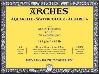 Arches Suluboya Blok Rough Natural White 185 gr 23x31 cm 20 Sayfa
