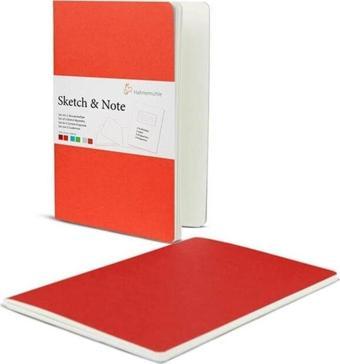 Hahnemühle Sketch & Note 2'li Defter 125 gr. A5 Kırmızı/Turuncu