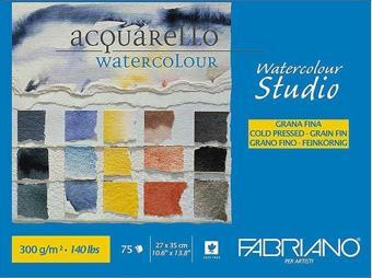 Fabriano Watercolour Studio Maxi Blocco Suluboya Blok 300 gr. 27x35 cm. 75 yp. Soğuk Basım