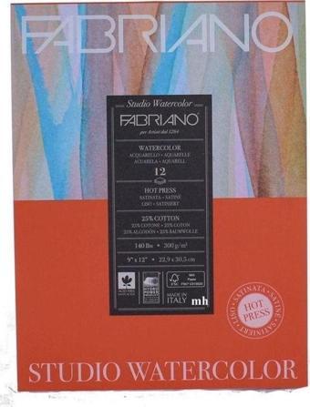 Fabriano Watercolour Studio Suluboya Blok 300 gr. 22,9x30,5 cm. 12 yp. Sıcak Basım