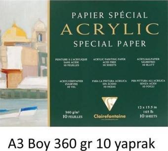 Clairefontaine Acrylic Special Paper Akrilik Blok A3 360 gr 10 Yaprak