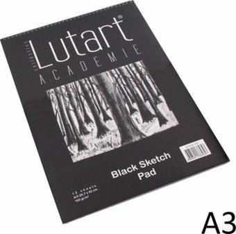 Lutart Black Sketch Pad Siyah Çizim Bloğu 160 gr. 12 Sayfa A3