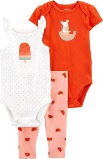 Carter's Layette Kız Bebek 3'lü Alt Üst Set