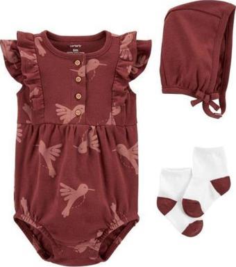 Carter's Layette Kız Bebek 3'lü Elbise Set