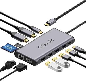 Qgeem QG-UH12-V 12 in 1 Usb Hub